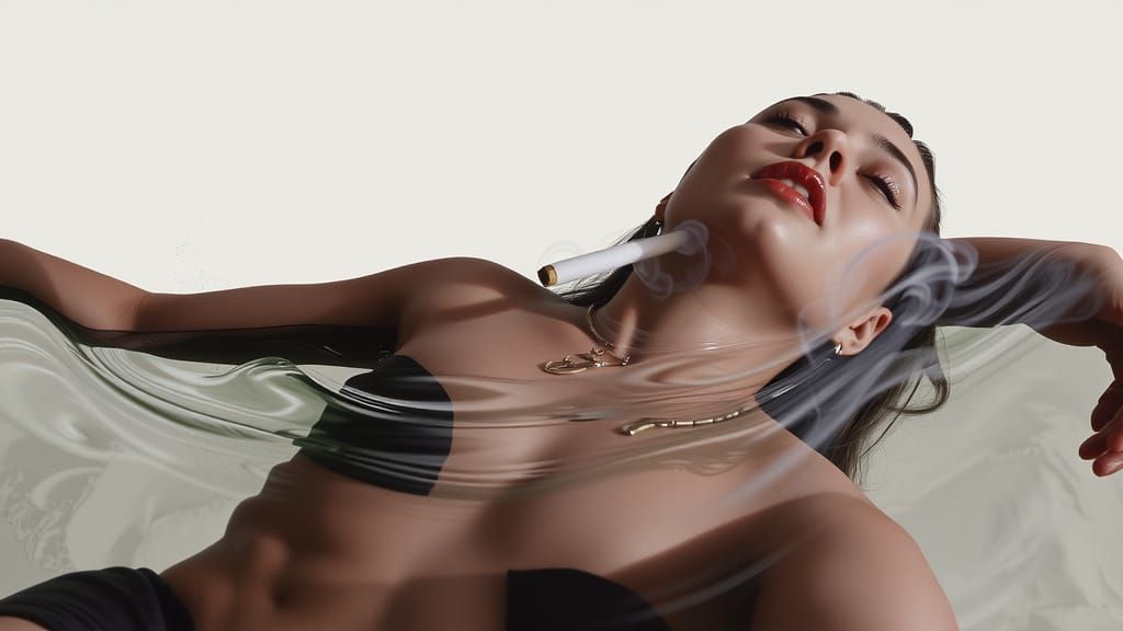 Villainous Woman in Swirling Vortex of Smoke