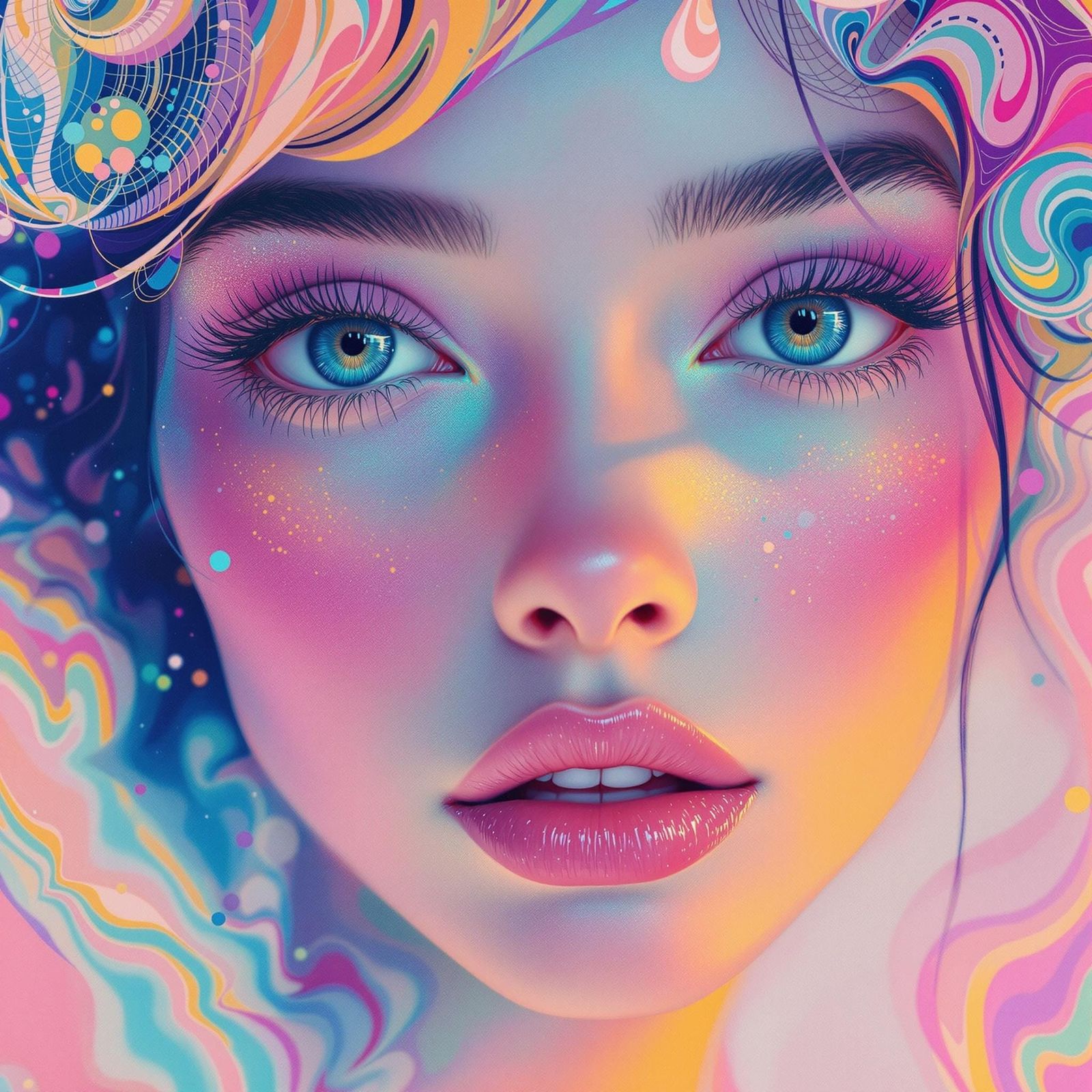 Ethereal Woman in Dreamy Pastel Hues