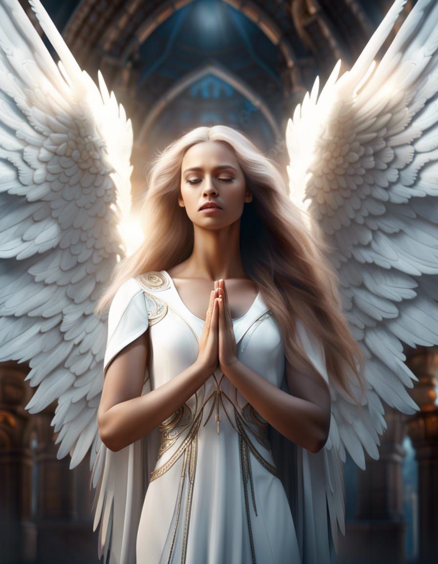 Angel with White Wings: A Digital Matte Painting