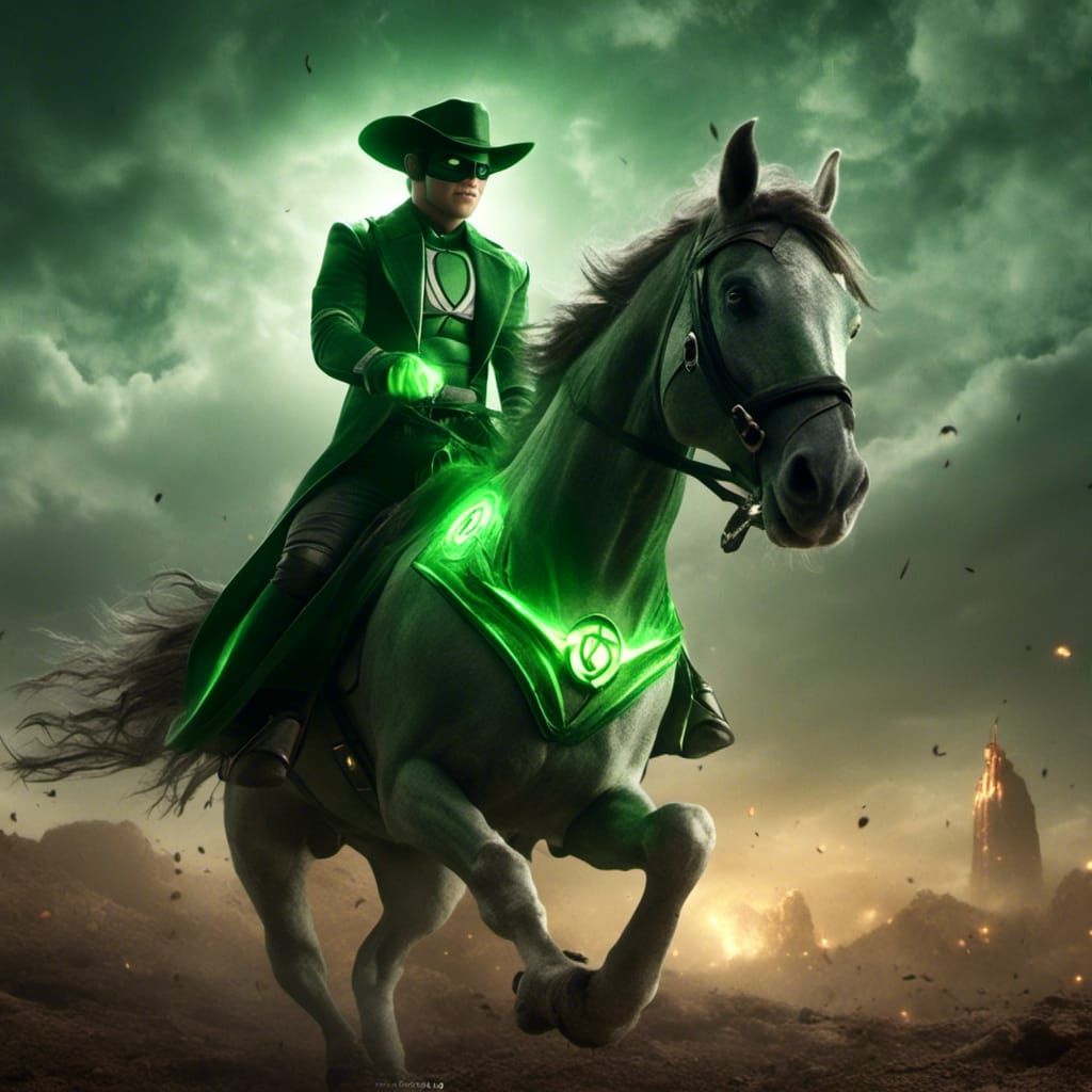 Lone Ranger as Green Lantern in Comic Style