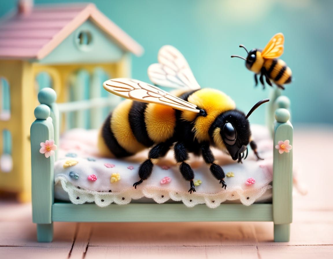 Bumblebee's Dream: A Whimsical Dollhouse Scene