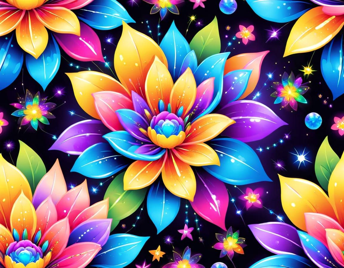 Neon colored flowers