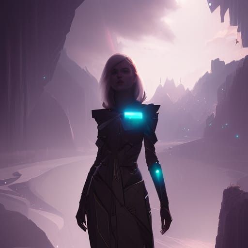 Futuristic Origami Dress in Dark Fantasy Style