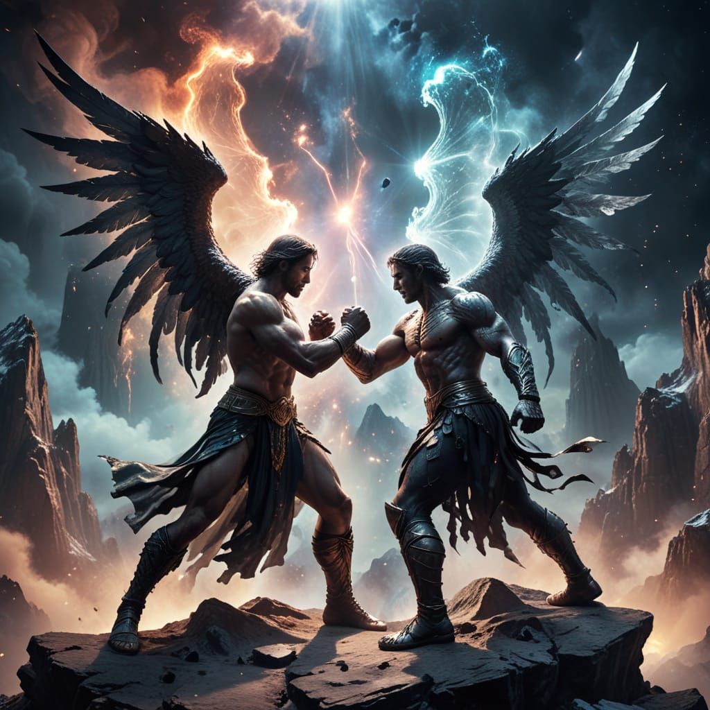 Gothic Kickboxer Battles Knight on Ethereal Mountain