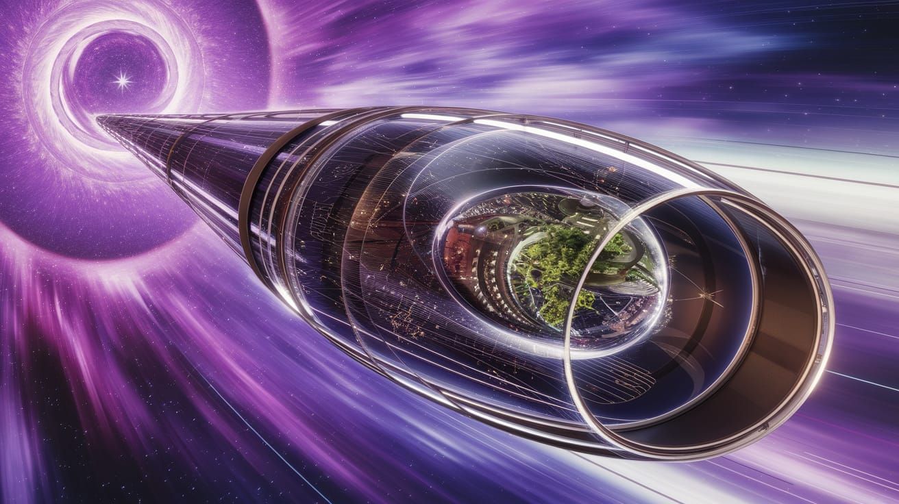 Sleek, High-Tech Starships Cruise through Vibrant Star-Formi...