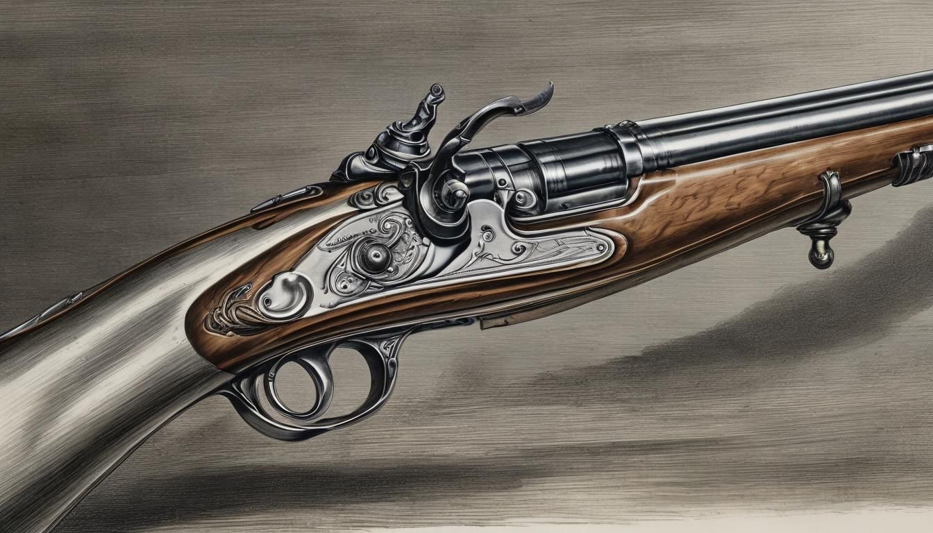 Musket Close-up in Style of Copperplate Engraving