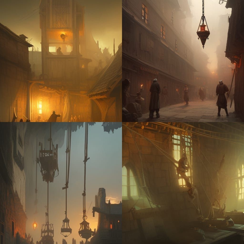 Medieval Hangman's Gallows: Detailed Concept Art