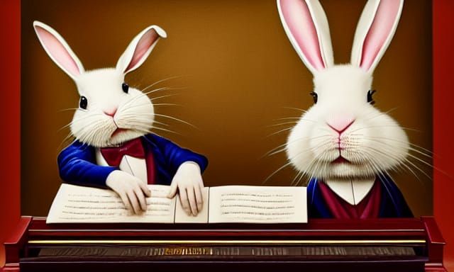 Disagreeing musician bunny brothers