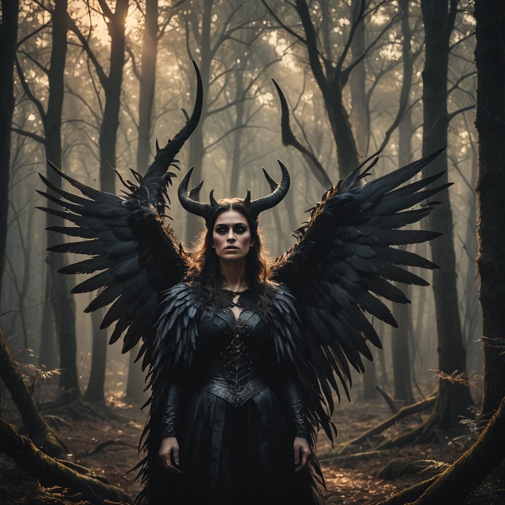 Gloomy Dark Fairy in a Gothic Forest