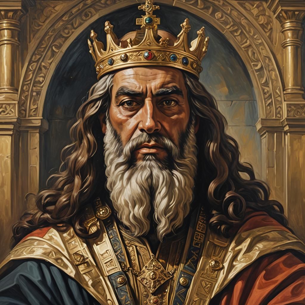 King Solomon dramatic oil portrait
