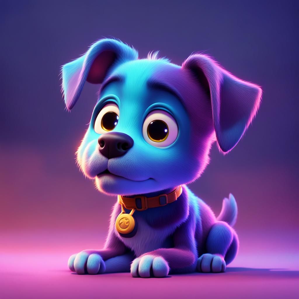 Night Puppy: Pixar-Style 3D Digital Art