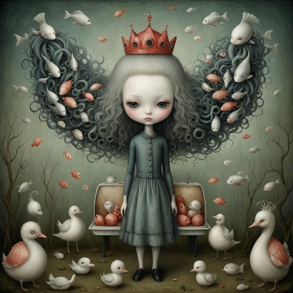 Surreal Ambulance Scene in Nicoletta Ceccoli Style