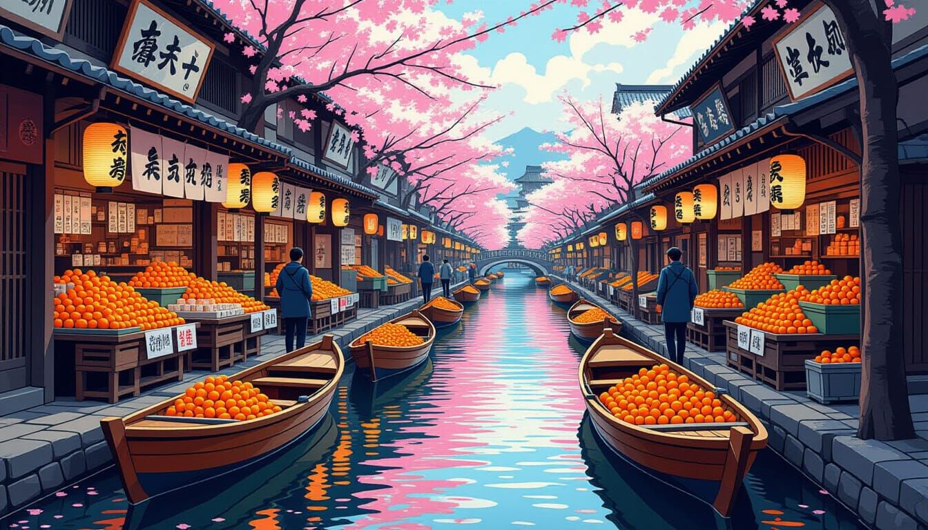 Kyoto Riverside Market in Autumn