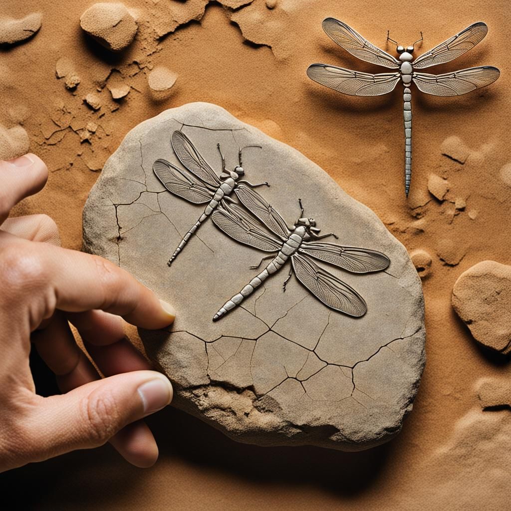 Archaeologist Uncovers Dragonfly Fossil in Ancient Rock