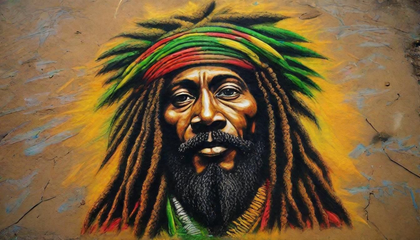 Rastafari in Jamaica: Detailed Chalk Art