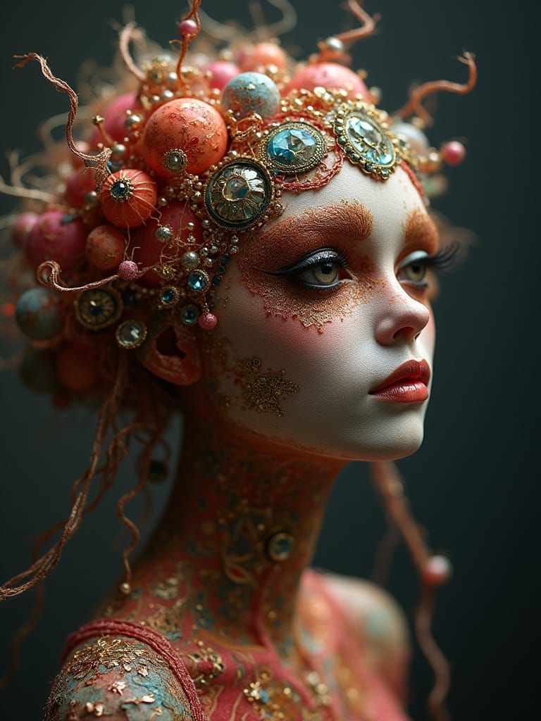 Superimposition on Jewelled Temari Silk Balls