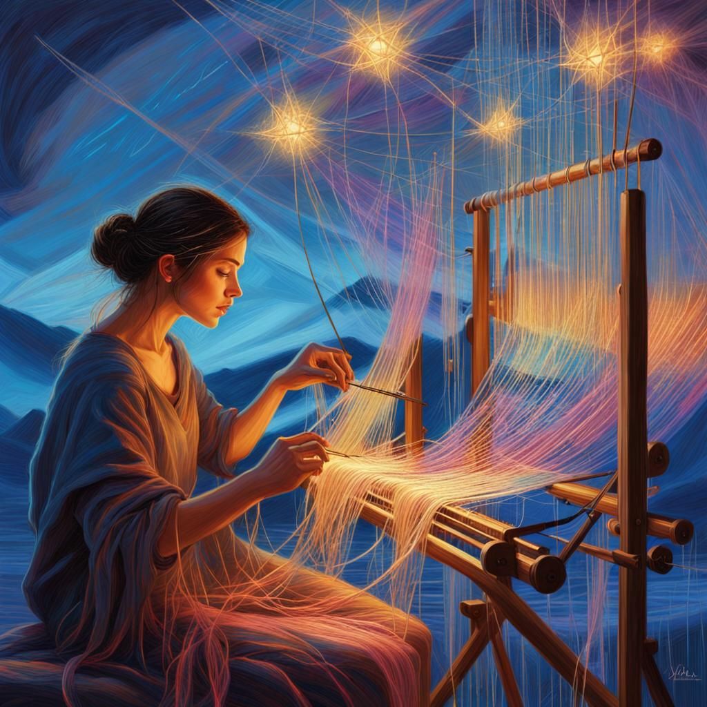 Ethereal Weaver: Fantasy Art of Dreams Woven in Twilight