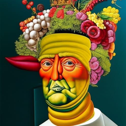Donald Trump as Arcimboldo-Style Fruit Portrait