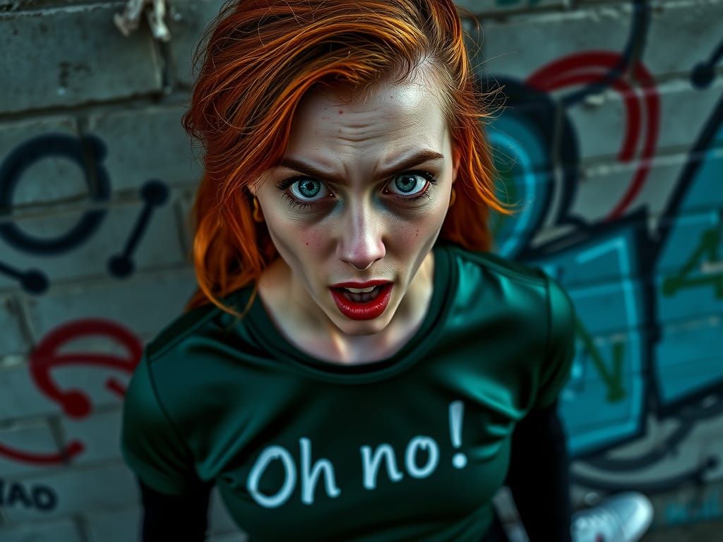 Terrified Woman Confronts the Viewer