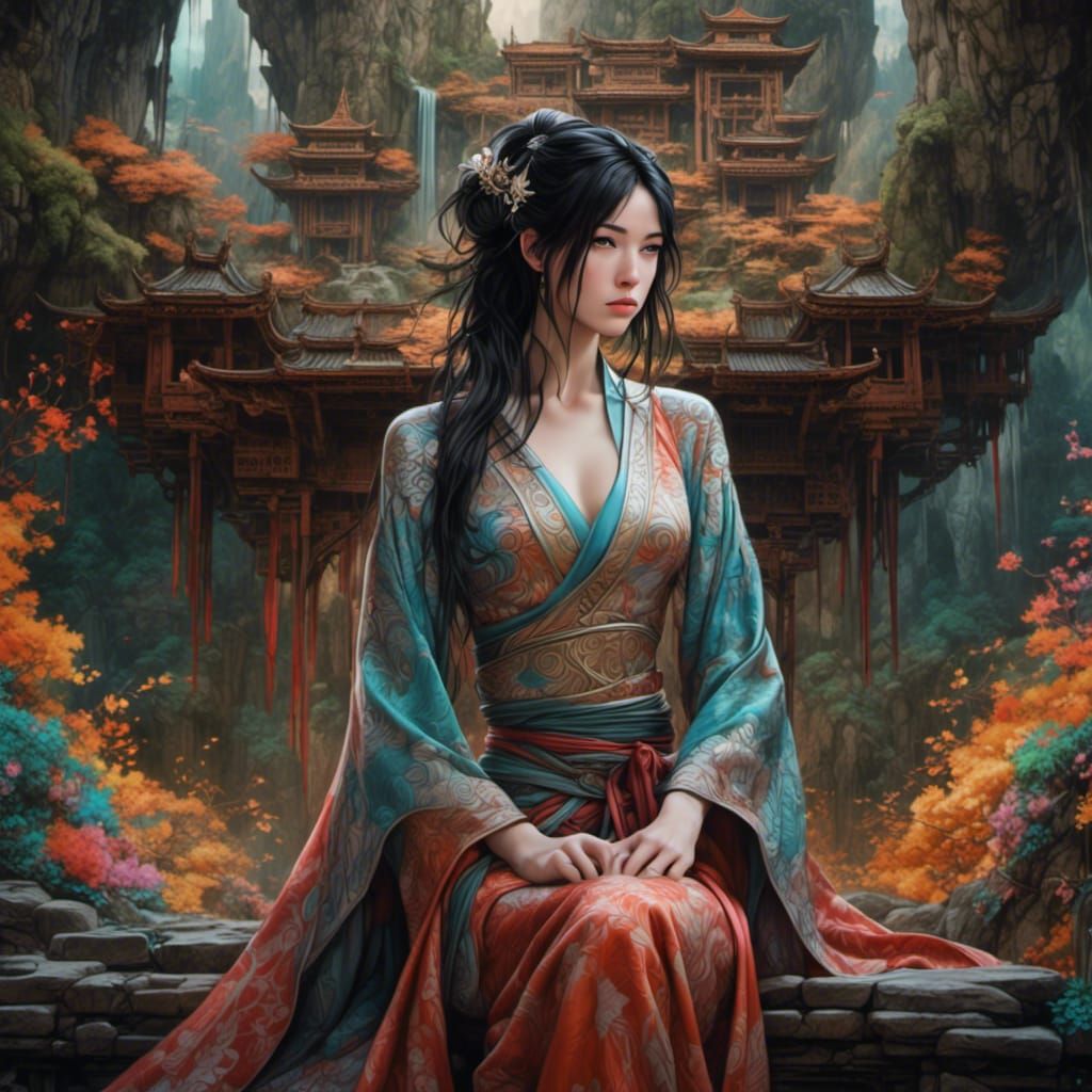 Vibrant Anime Rogue in Dreamy Fairytale Land