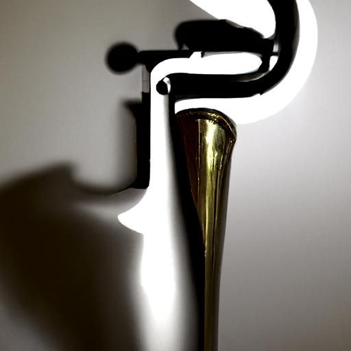 Trombone with 3D Shading and Dramatic Shadows