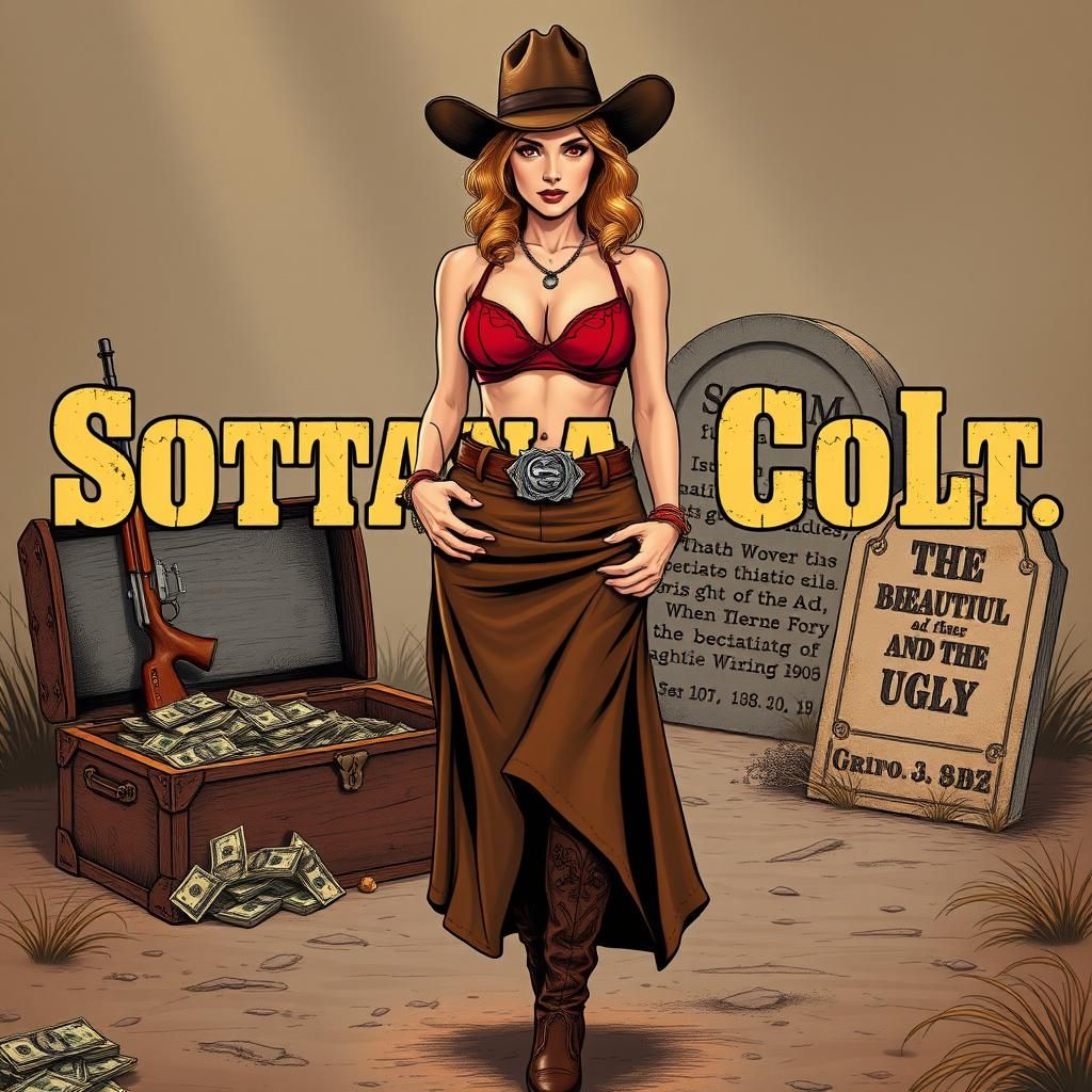 Western Woman with Cowboy Hat and Red Eyes