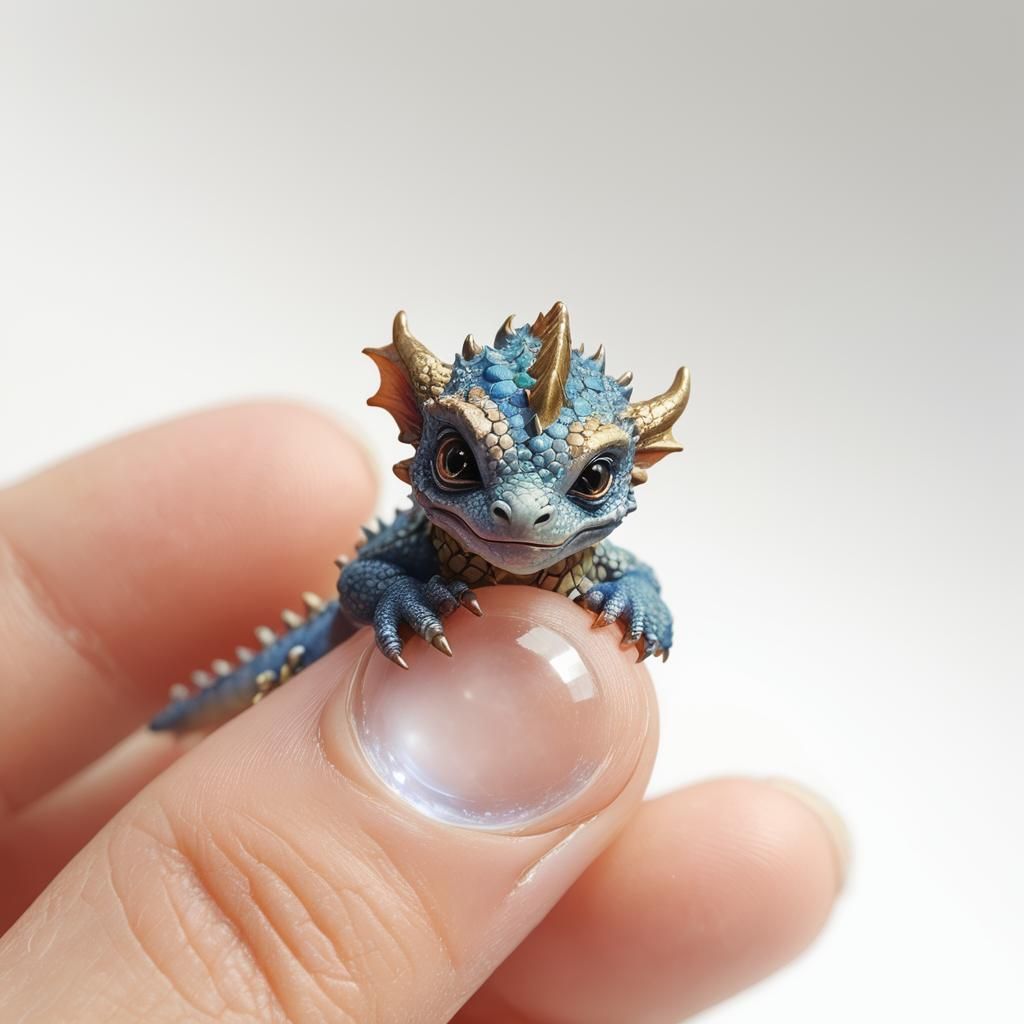 Ethereal Tiny Dragon in a Fantasy Landscape