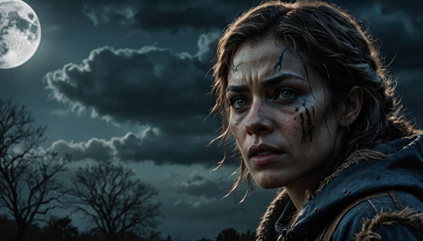 Werewolf Portrait in Cinematic Noir Style