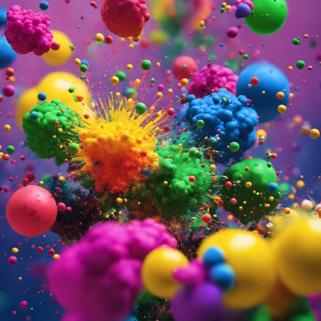 Rainbow Paintball Explosions in Super Slow Motion