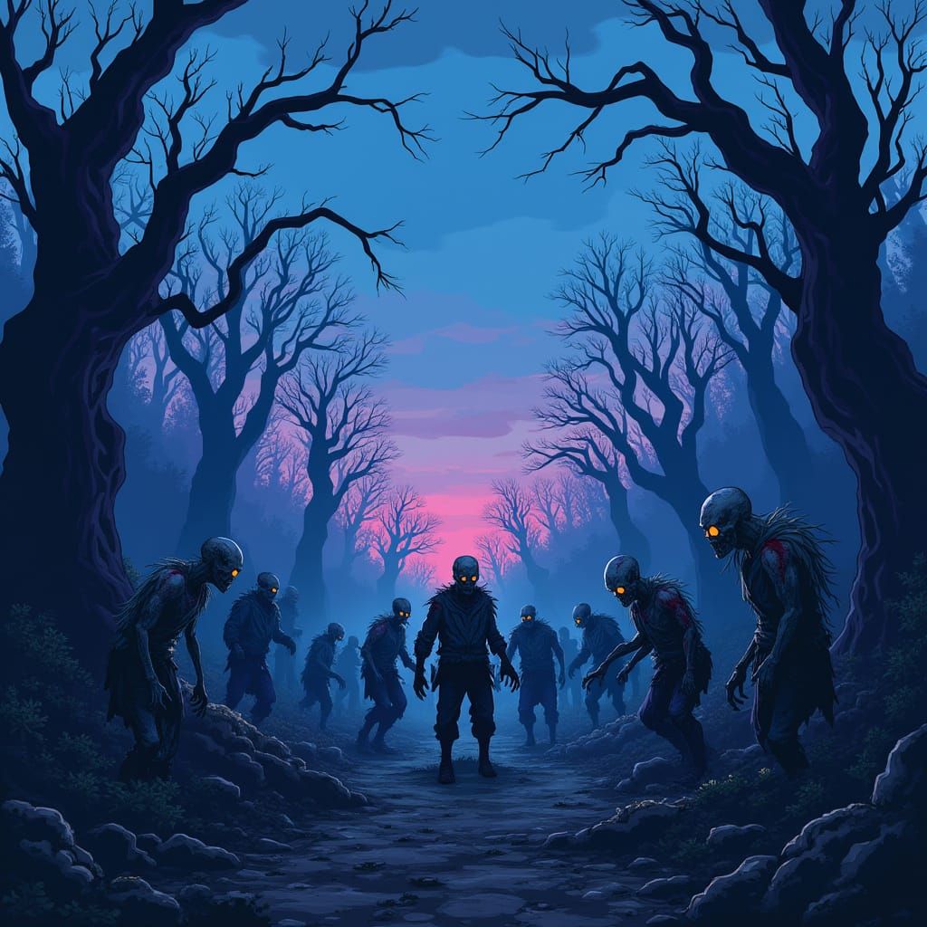 Twisted Trees Confront Undead Hordes in a Dark, Post-Apocaly...