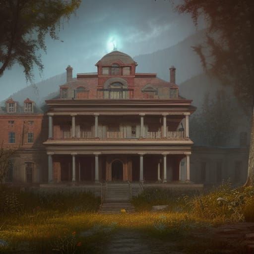 Fantastical Abandoned School in Detailed Matte Painting