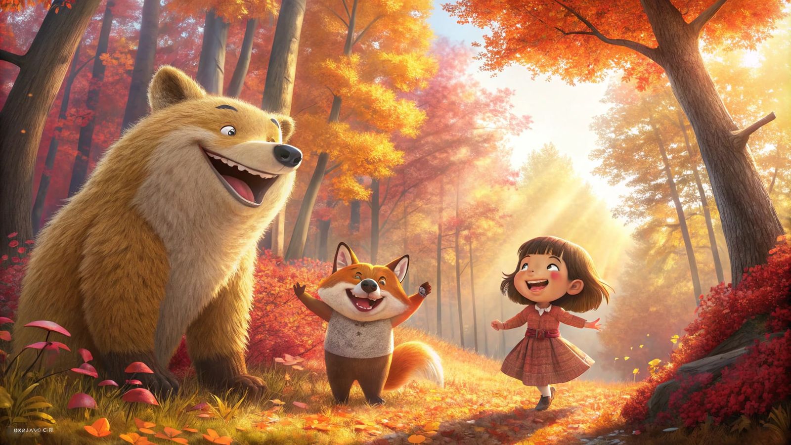 Joyful Forest Friends in Vibrant 3D Style