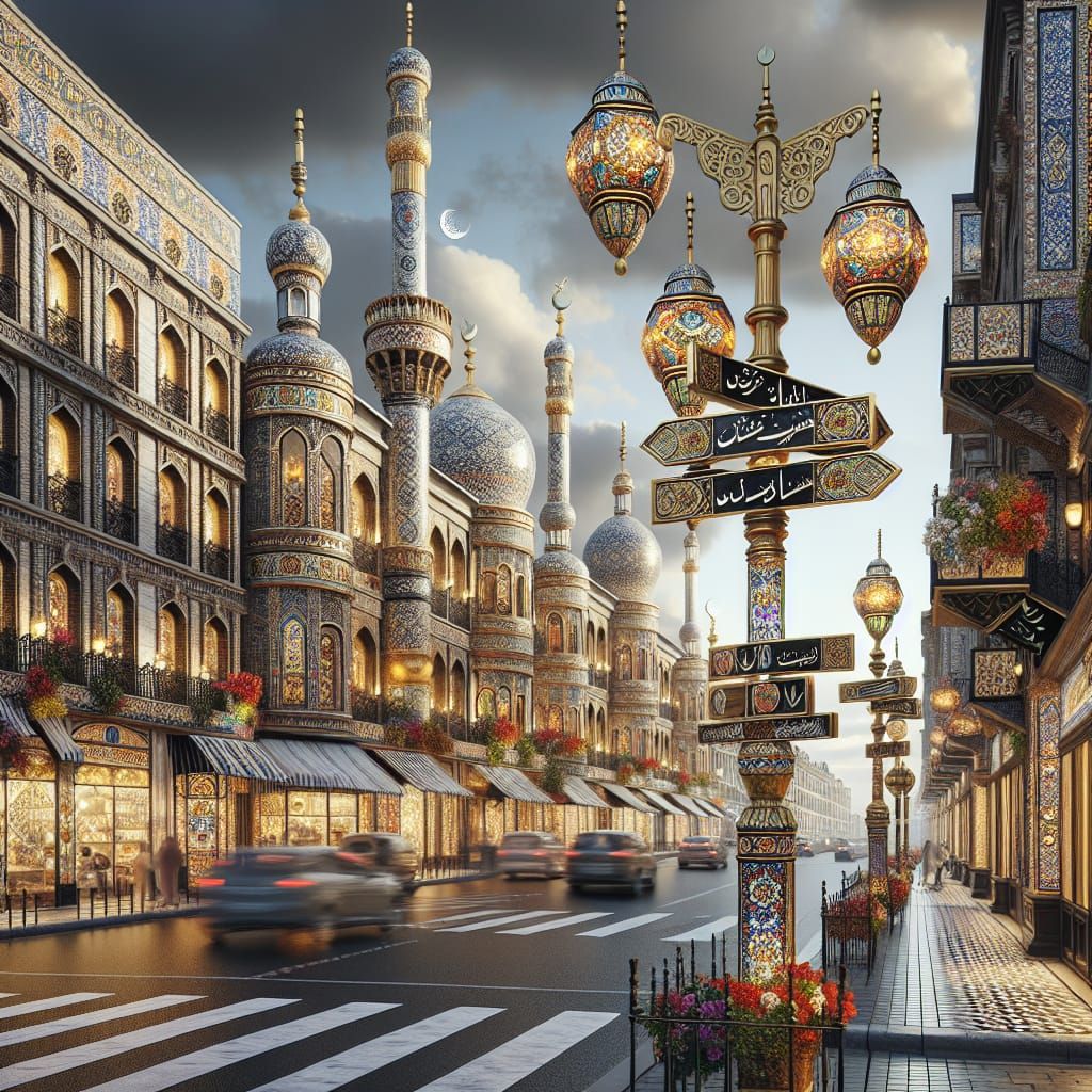 Paris Reimagined with Timurid Architecture and Persian Tilew...