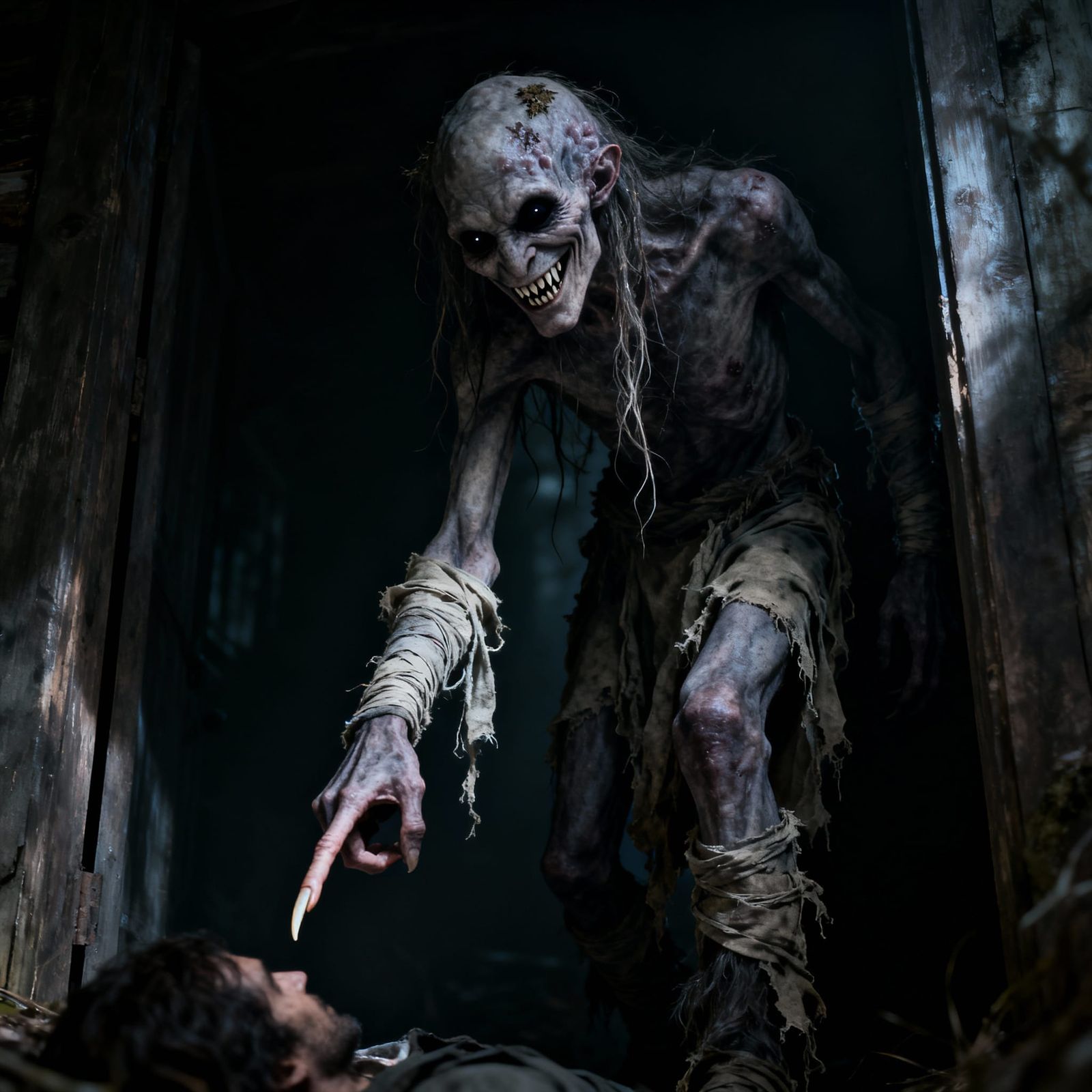 Hyper-Realistic Wendigo Emerges in Dark Fantasy Horror