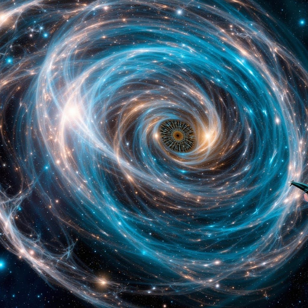 Explorers Launching into Ethereal Sci-Fi Mist