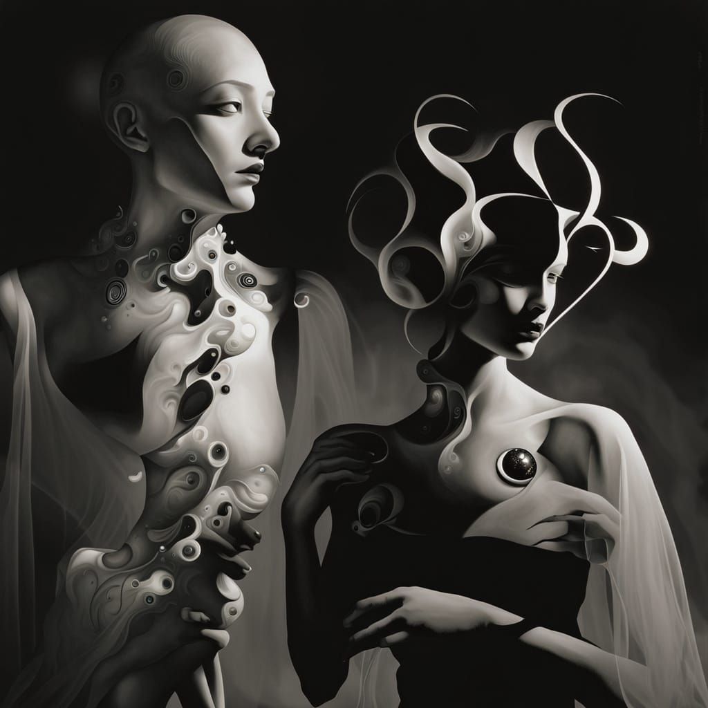 fuzrry dancing critters acrylic wash painted on glass coutur...