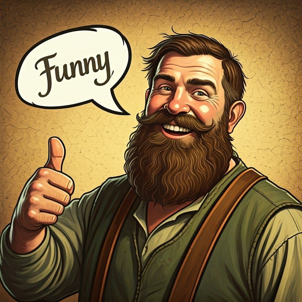 Jovial Man Laughing with Thumbs Up in a Warm Golden Light