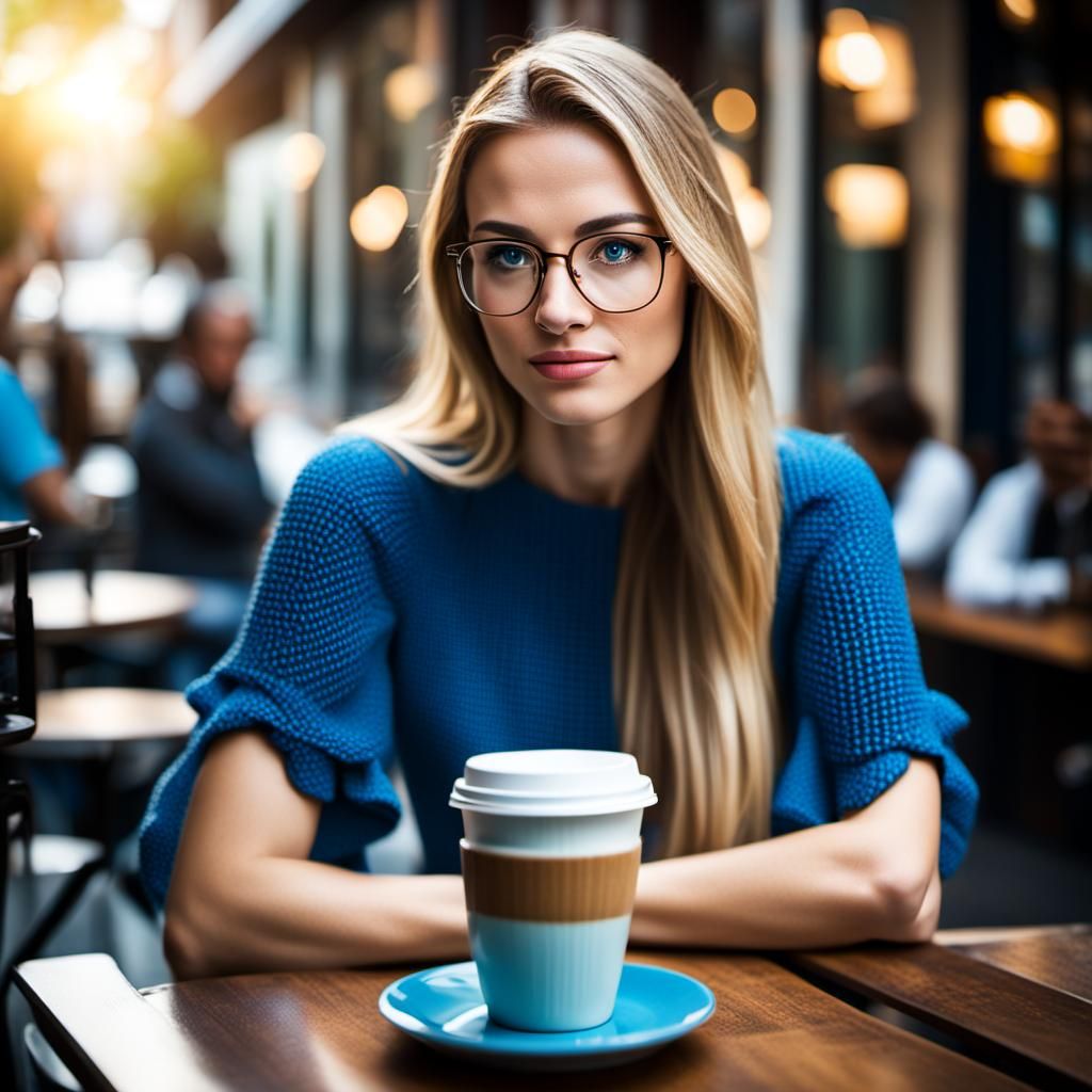 Girl in Cafe with Bokeh, Professional Photography