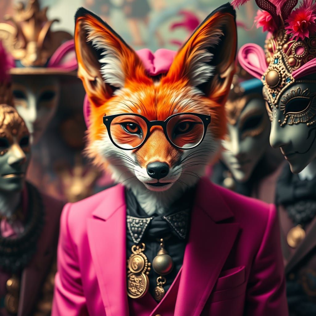 Fox in a Fuchsia, Fancy Trousers in a Vibrant Masquerade