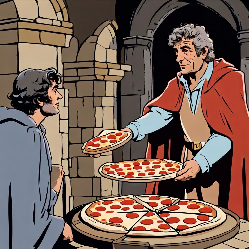 Columbo Delivers Pizza to Medieval King