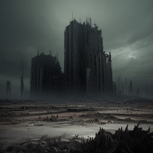 Post-Apocalyptic Wasteland in Dark Digital Art