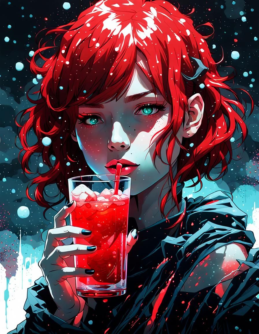 Bioluminescent Cherry Goddess as Constellation