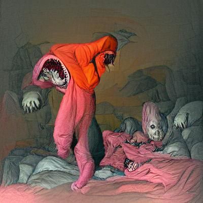 Terrifying Human-Wolf Hybrid in Gothic Horror Style