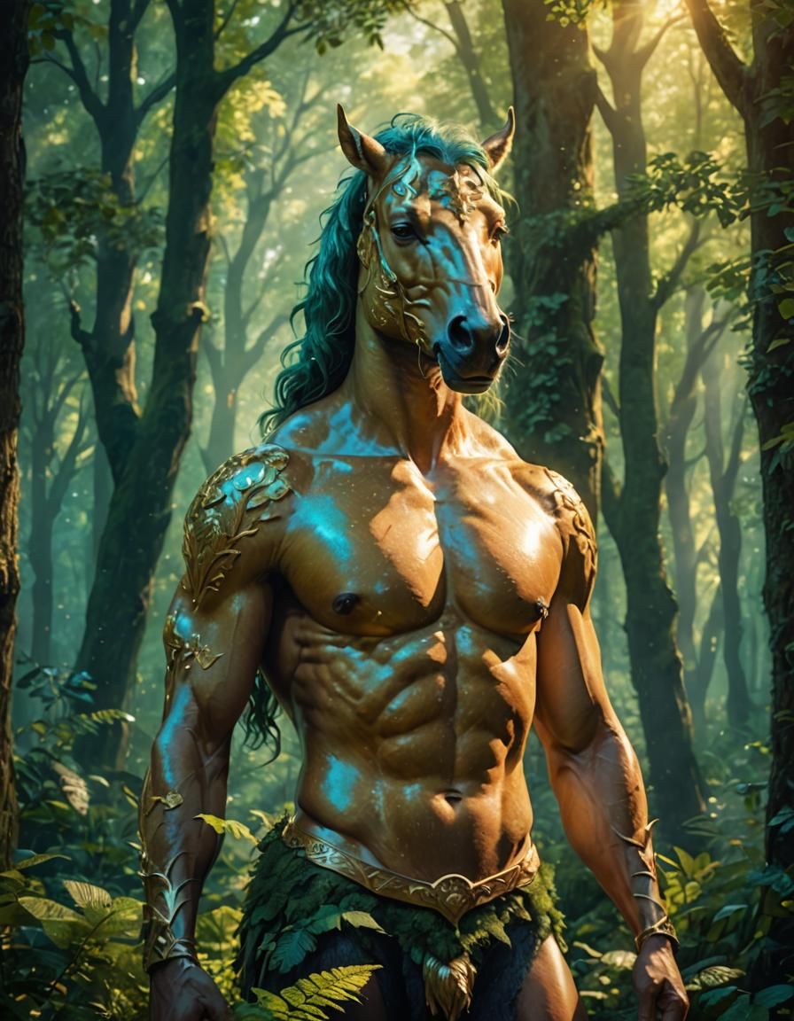 Centaur in Forest: Hyper-Realistic Digital Art