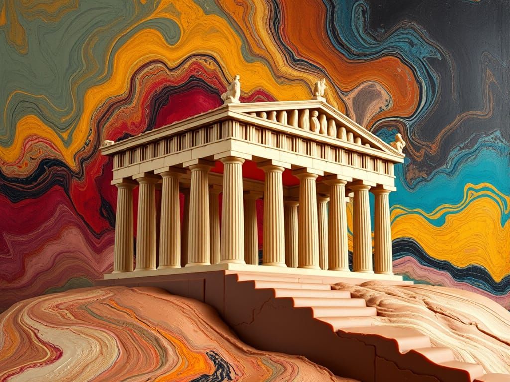 Parthenon made of white Chocolate