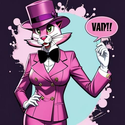 Pink Panther in Suit: Whimsical Pop Art