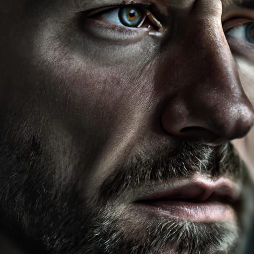 Hyperrealistic Men in High Contrast, Cinematic Style