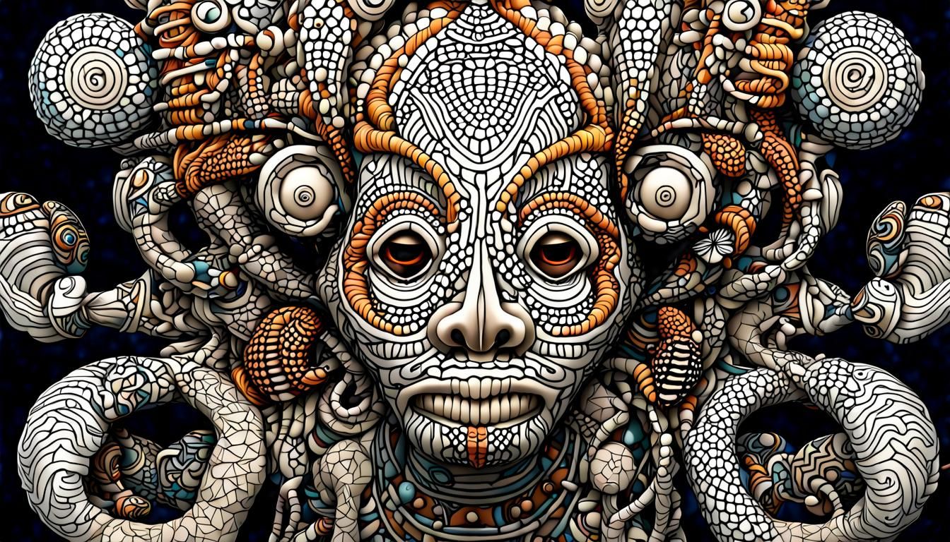 Anthropomorphic Tasmanian Devil Portrait with Celtic Designs