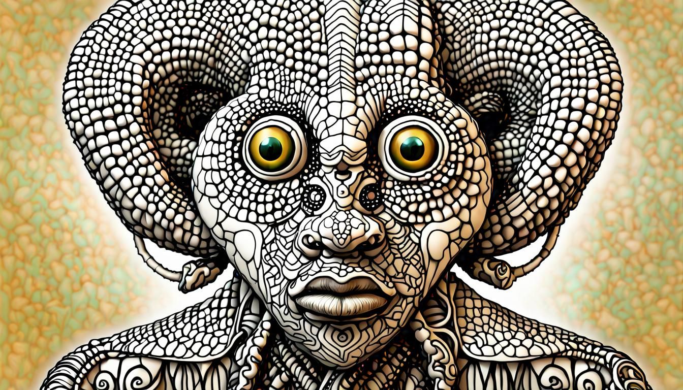 Anthropomorphic Tasmanian Devil Portrait with Celtic Designs