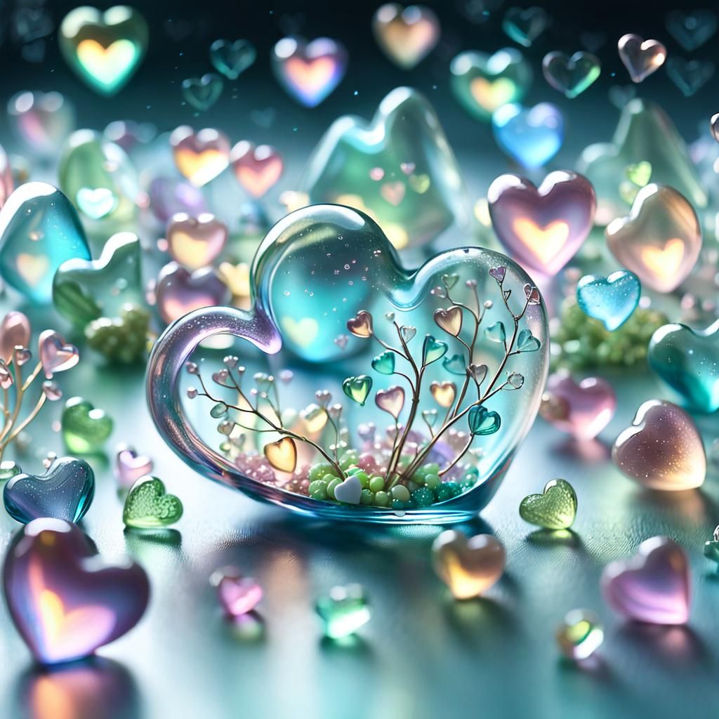 Ethereal Hands Sprout Glass Hearts: A Whimsical Fantasy